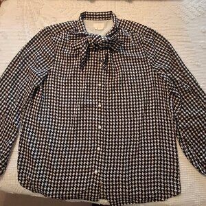Kate Spade Houndstooth Blouse  Size Large
